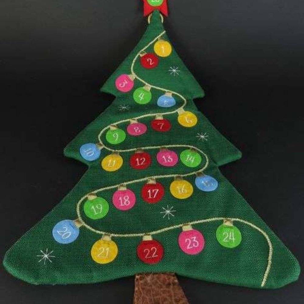 Green Felt Advent Christmas Tree Decoration